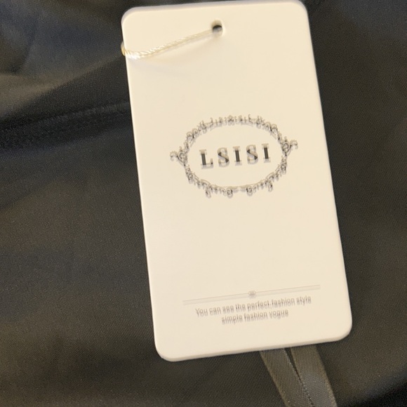 Lsisi Long Black Elegant Sleeveless V Neck Formal Evening Gown With A Split - Picture 9 of 9